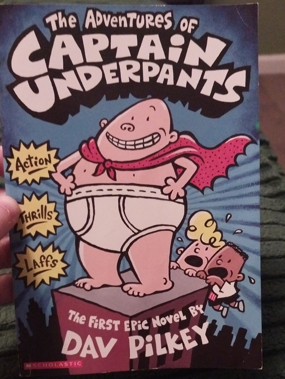 Scholastic Captain Underpants Book — Blue Cover with Pink Cape